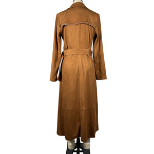Ramy Brook Faux Suede Saddle Hermione Trench Coat Size XS