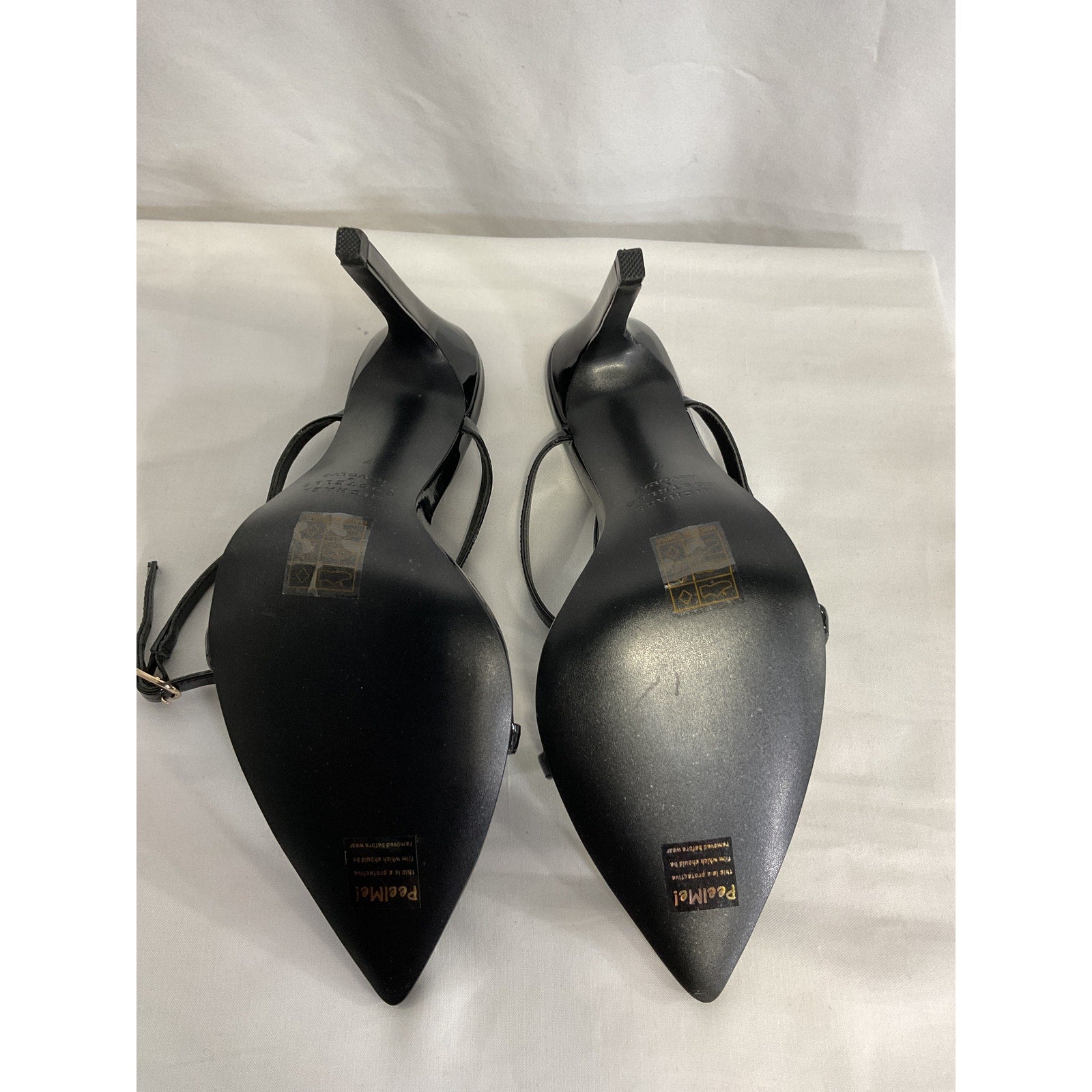 Michael Costello x Revolve 'Sonia' Black Patent Leather Sandal Size 7