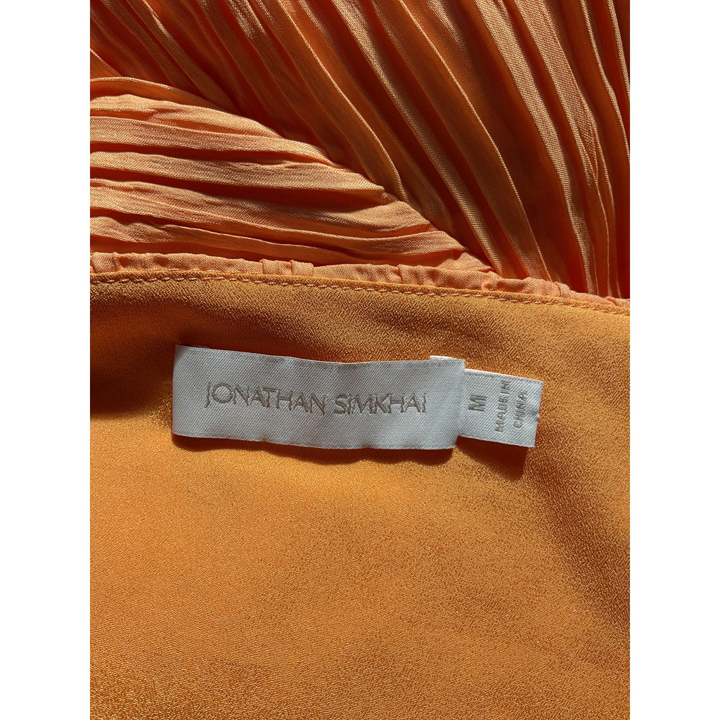Simkhai V-Neck Orange Long Sleeve Midi Length Dress Size M