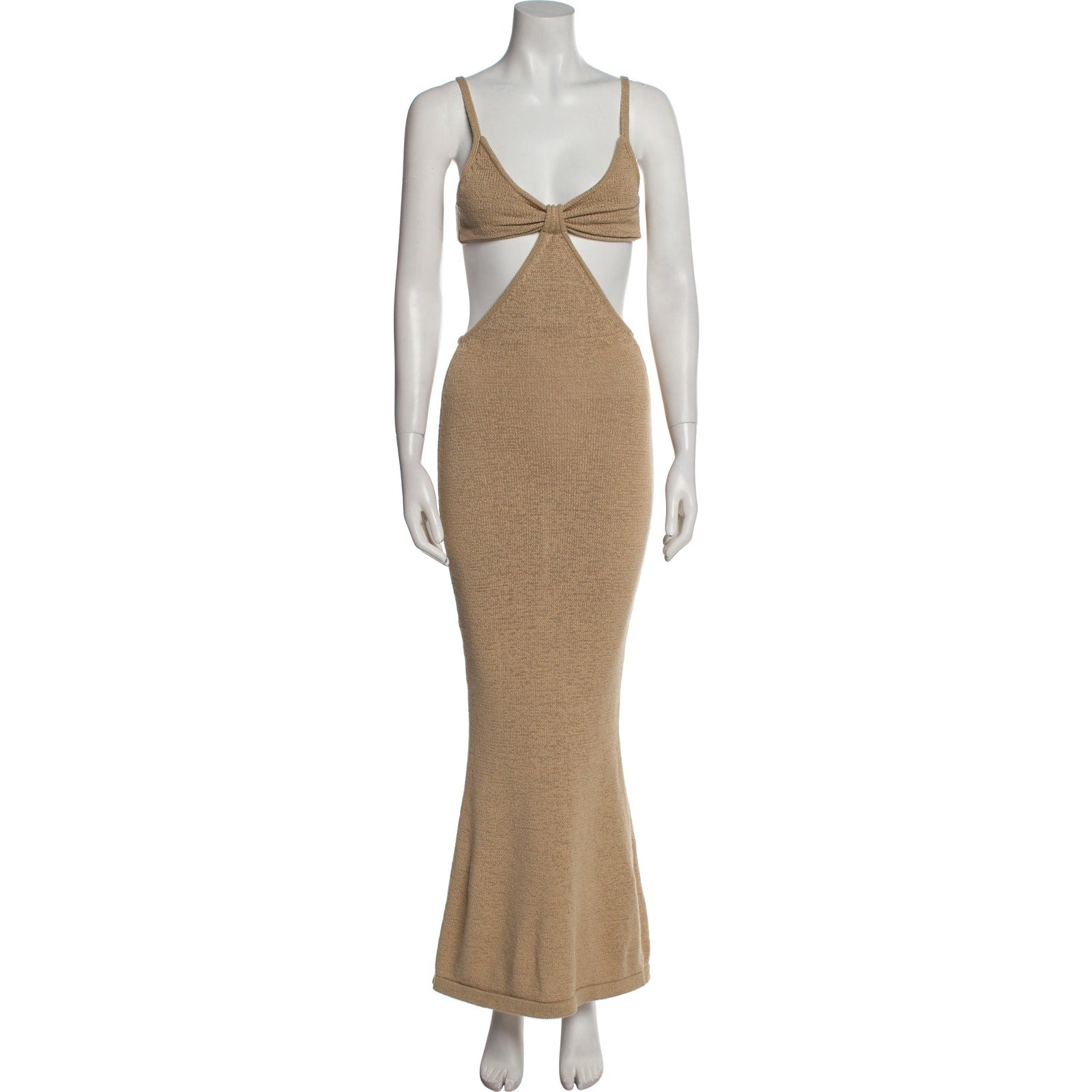 Cult Gaia Printed Tan Cotton Long Dress Size XS - NWT
