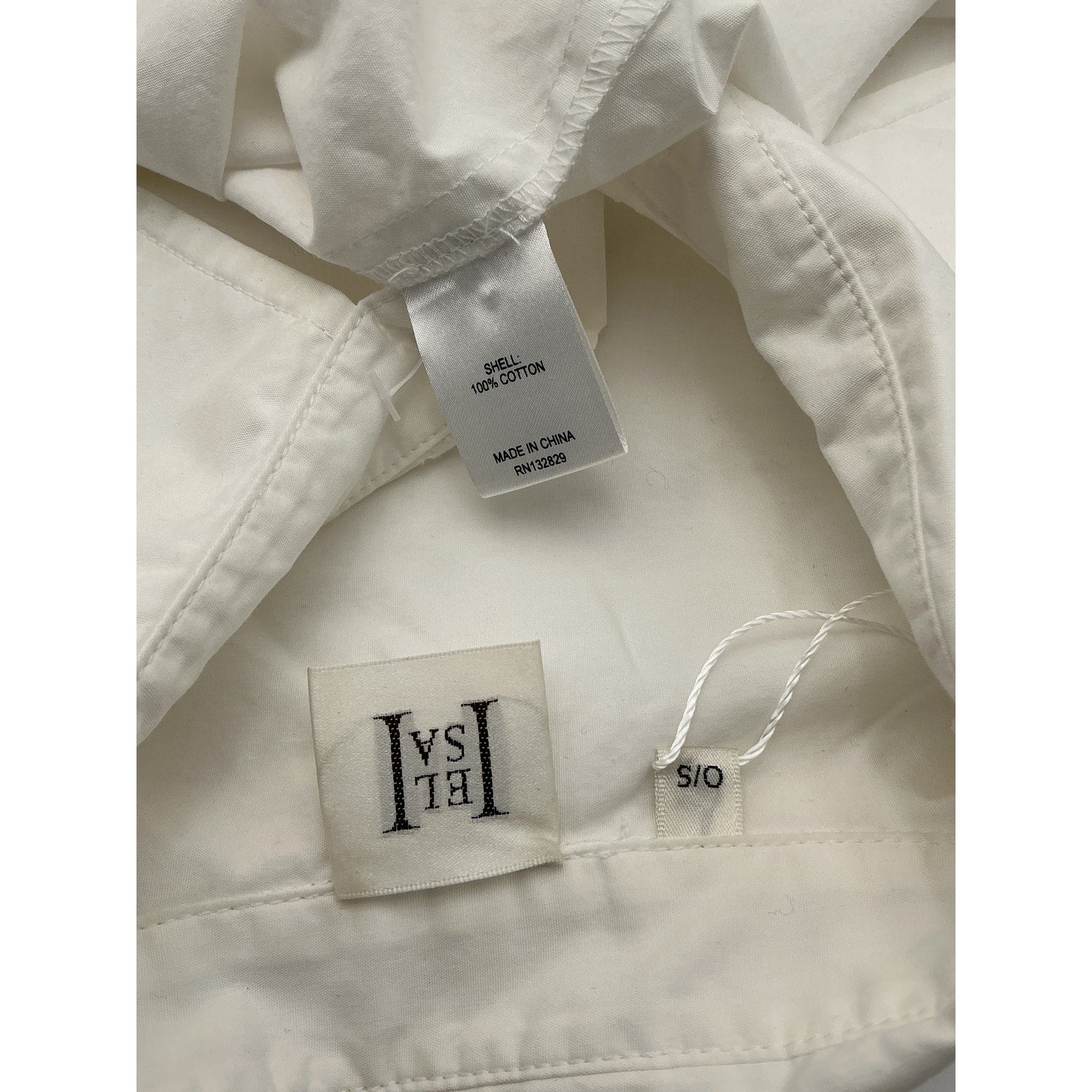 Helsa Cotton 'Poplin' White Cotton Oversized Shirt Size S