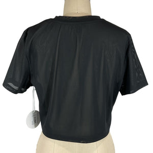 Staud Sheer Black Fernanda Crop Top Size L NWT
