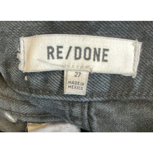 Re/Done Relaxed Black High Rise Loose Long Denim Jeans Size 27
