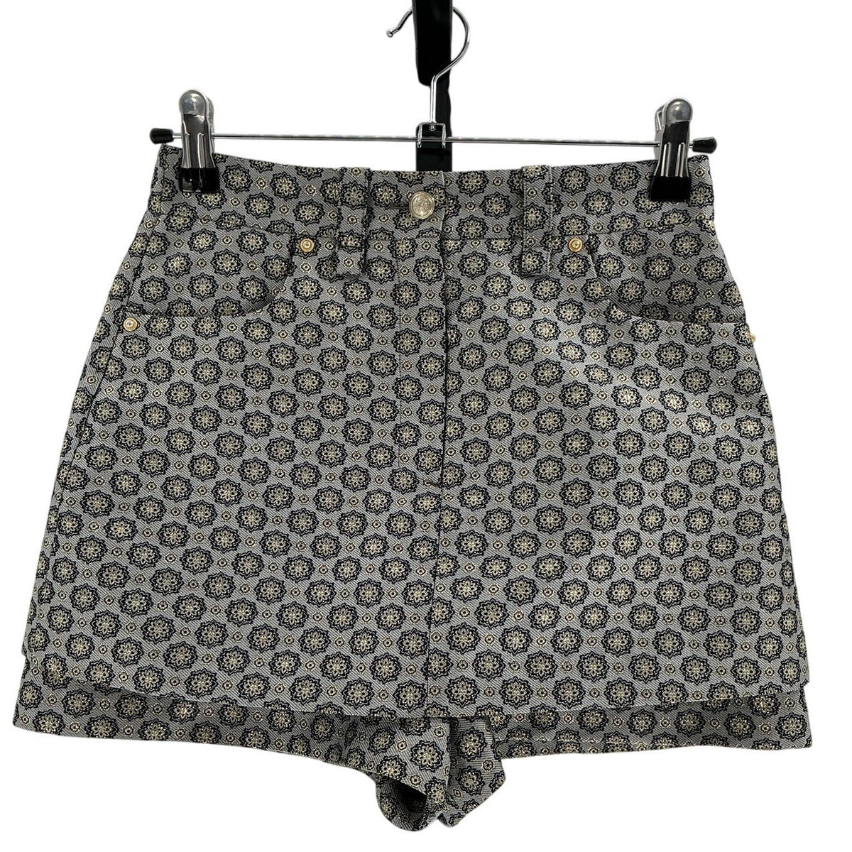 Maje Metallic Gray Jacquard Shorts Size 34 / US 0