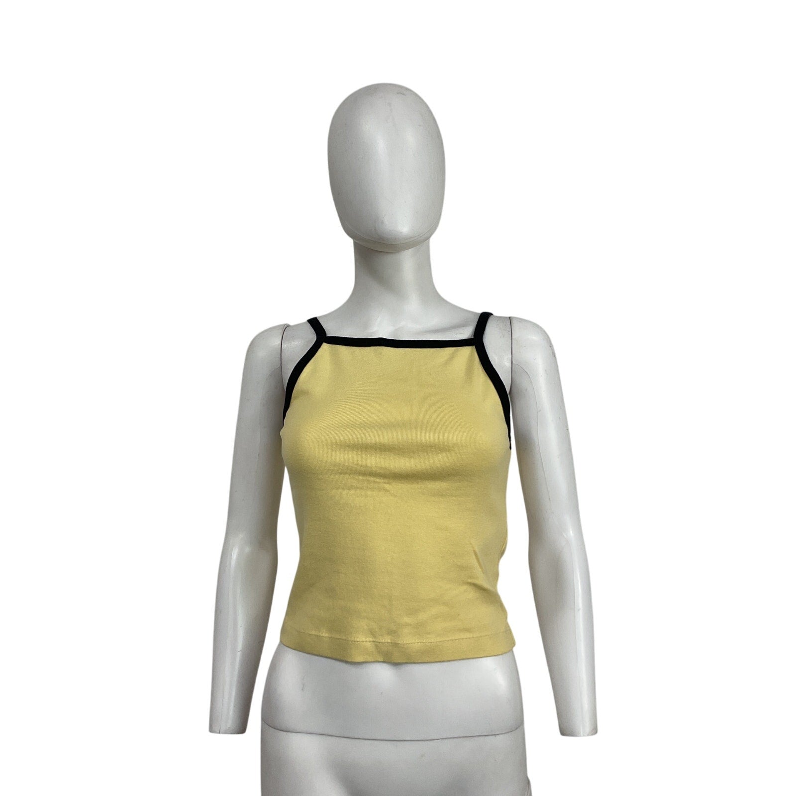 D�en 'Angie' Yellow Cotton Ringer Tank Top Size S