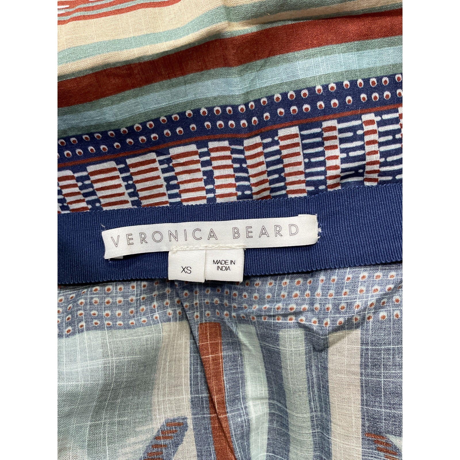 Veronica Beard 'Hazel' Blue Cotton Chevron Skirt Size XS