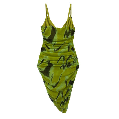 Simkhai Ruched Green Trixie Dress Size XS