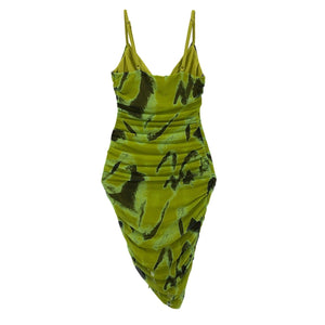 Simkhai Ruched Green Trixie Dress Size XS