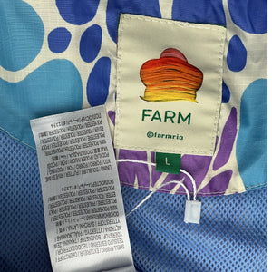 Farm Rio Vibrant Multicolor Tropical Graphic Hooded Parka Size L