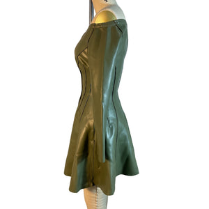 Norma Kamali Off Shoulder Green Grace Dress Size S NWT