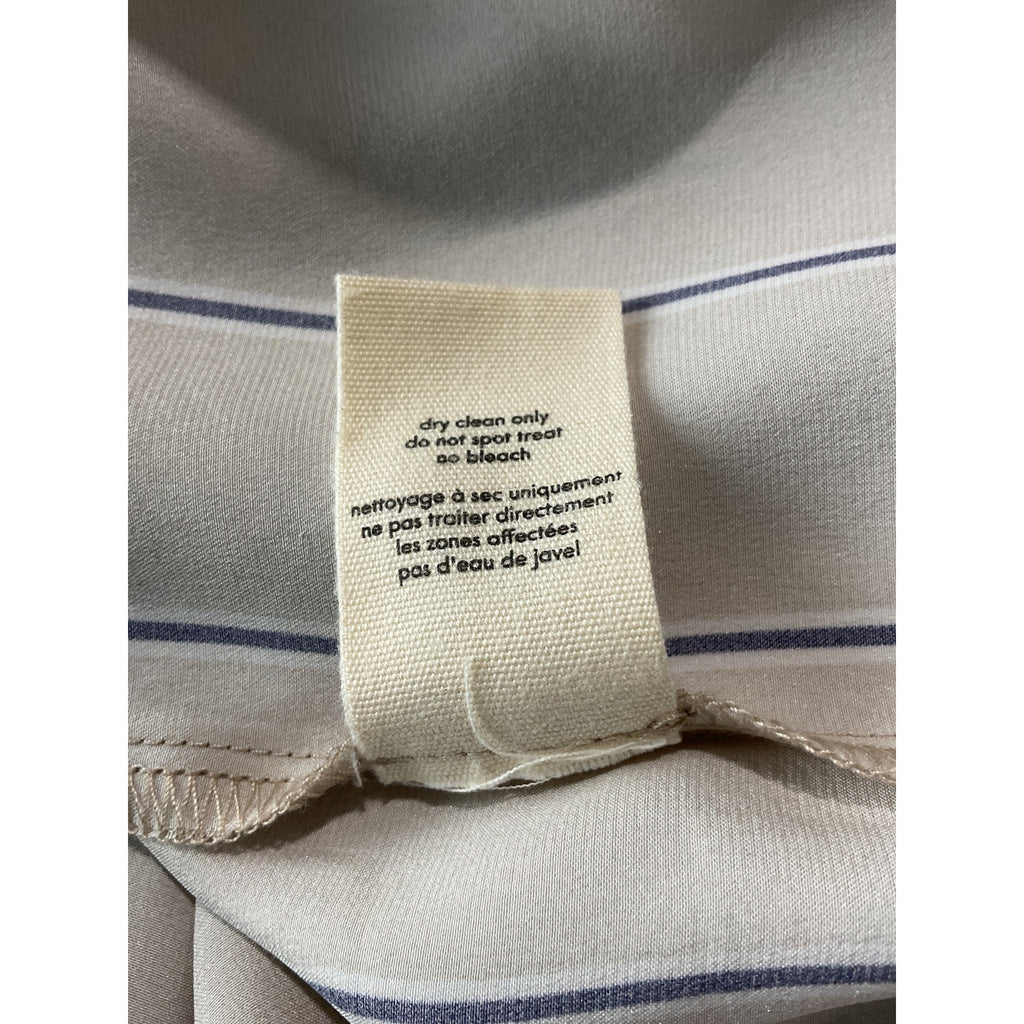 Donni. The Silk Beige Silk Pinstripe Shirt Size S