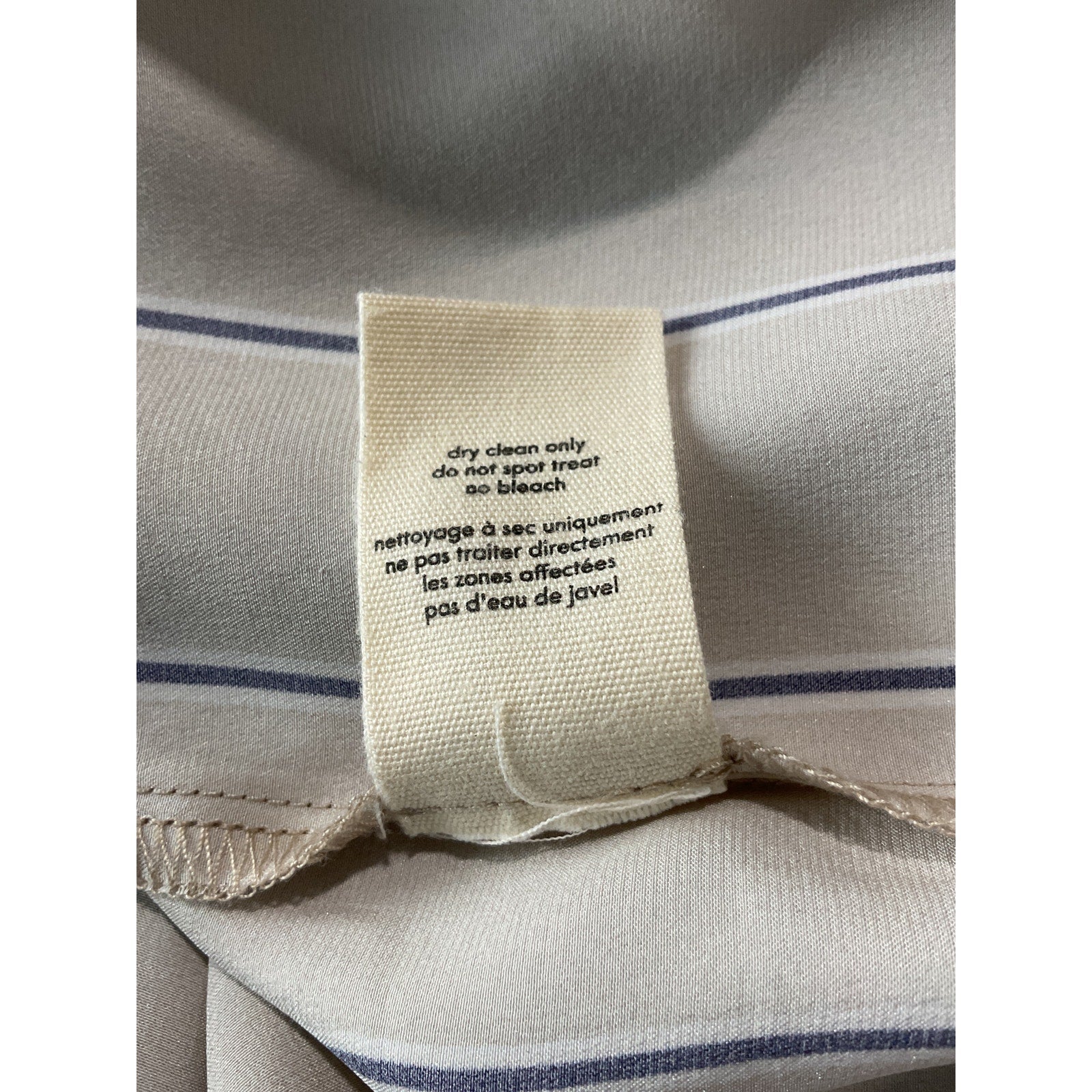 Donni. The Silk Beige Silk Pinstripe Shirt Size S