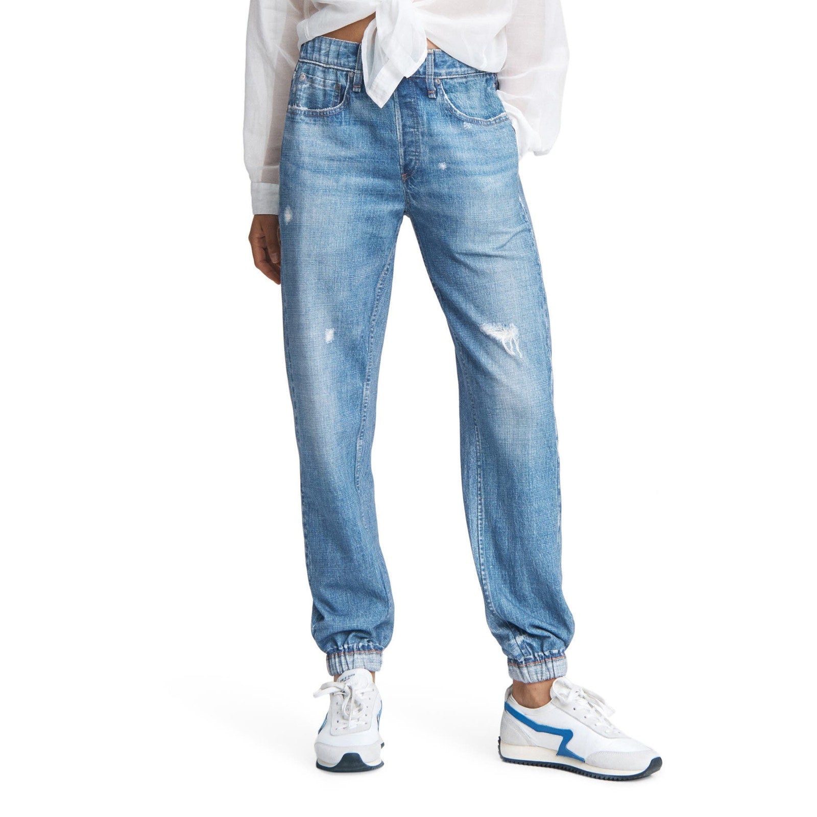 Rag & Bone 'Miramar' Blue Cotton Faux Jeans Joggers Size XS