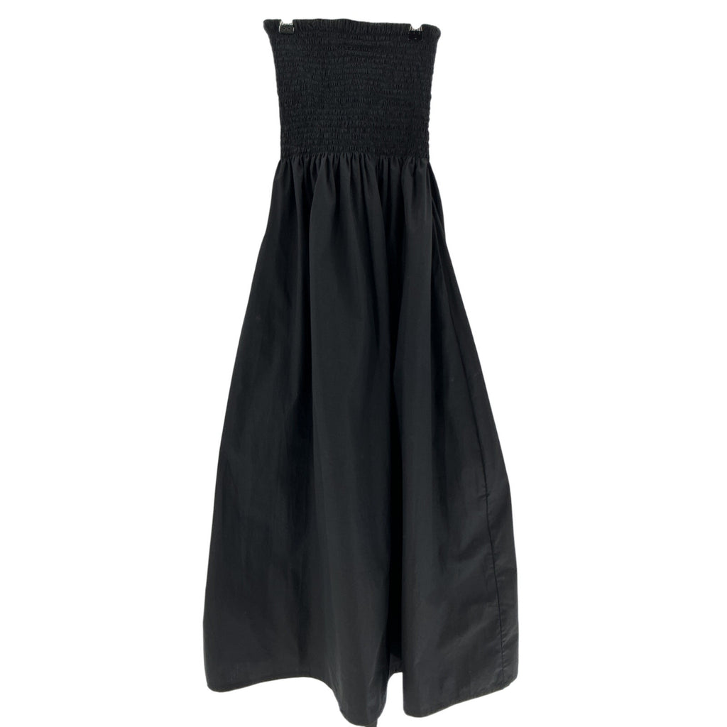 Faithfull The Brand 'Madella' Black Cotton Midi Dress Size M