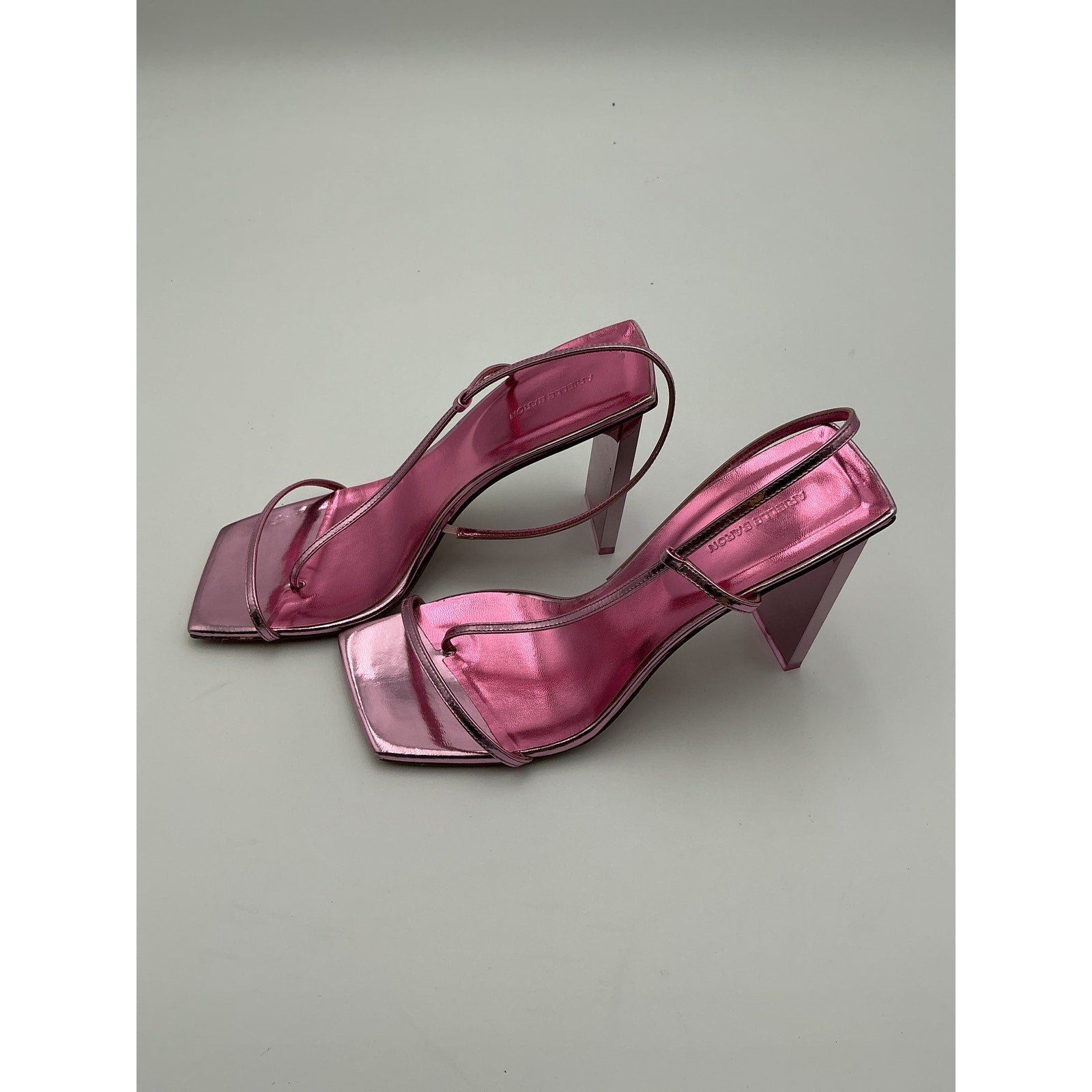Arielle Baron 'Narcissus 95' Pink Nappa Leather Heel Size 7