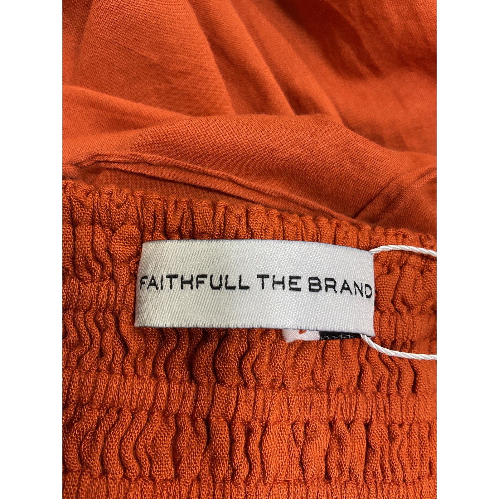 Faithfull The Brand 'Agolde' Orange Cotton Midi Dress Size M