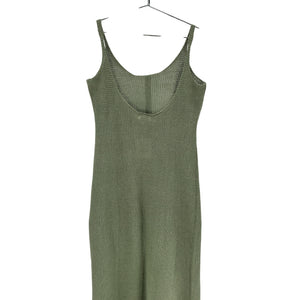 Onia Textured Green Scoop Neck Maxi Dress Size M