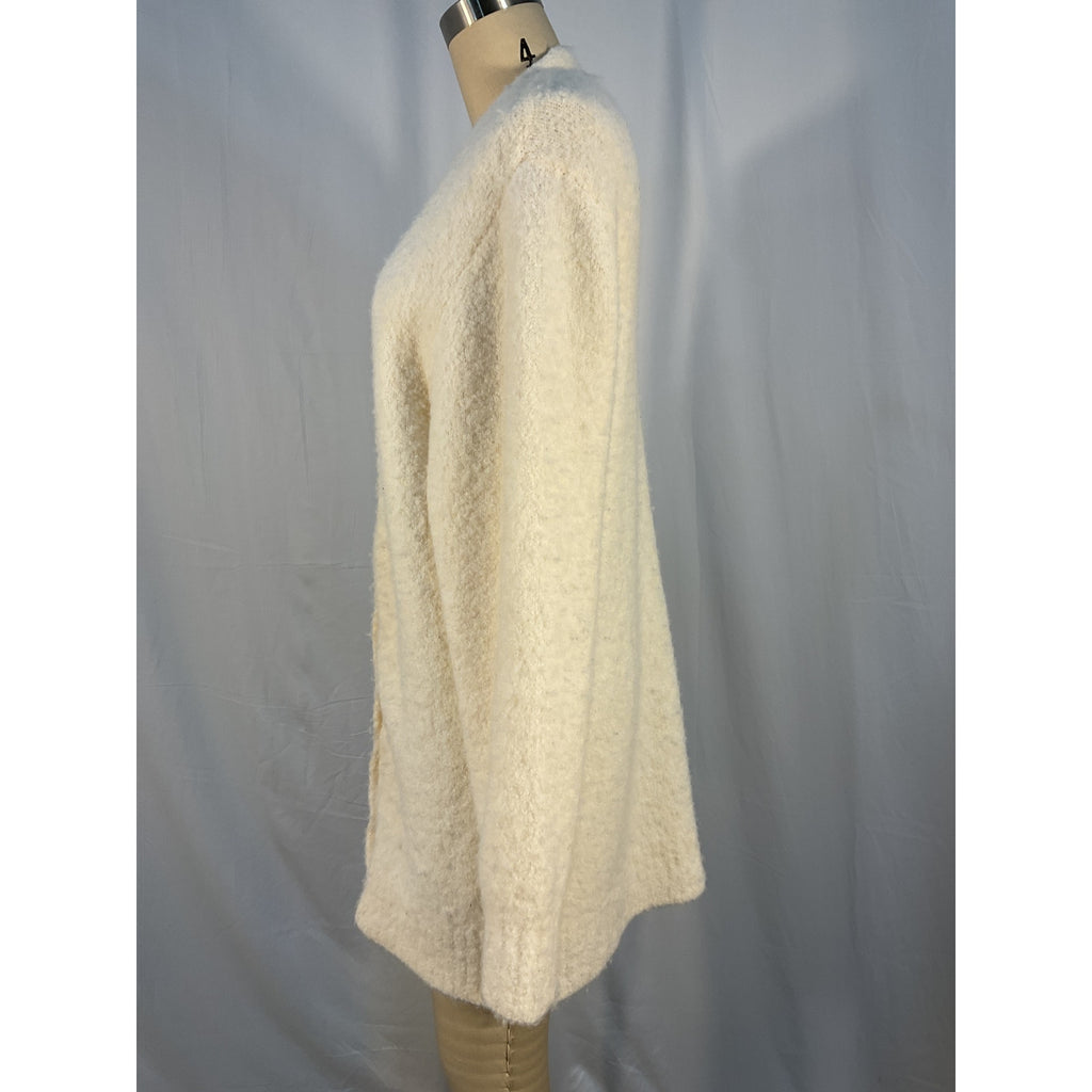 Shoreditch Ski 'Club' White Roxy Long Cardigan Size S