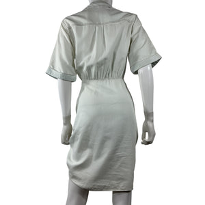 Veronica Beard Ruched Blue Hensley Shirtdress Size 4
