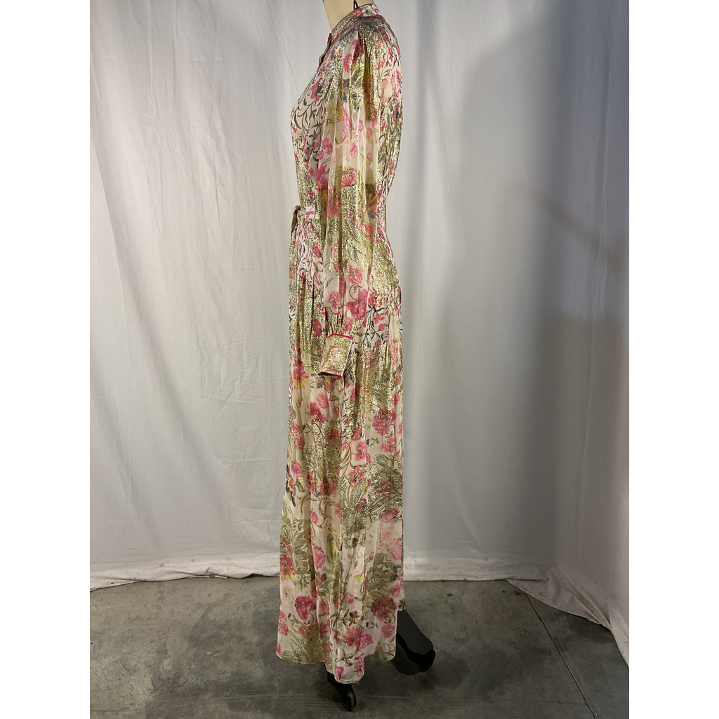 Hemant And Nandita 'Tara' Pink Georgette Shirt Dress Size XS - NWT