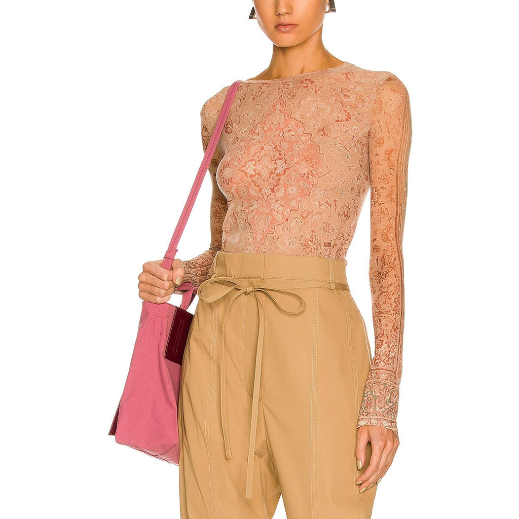 Acne Studios Orange Semi Sheer Top Size S