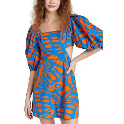 Alexis Printed Blue Bodhi Dress Size S