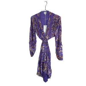 Hemant And Nandita Embellished Purple Viha Mini Dress Size S NWT