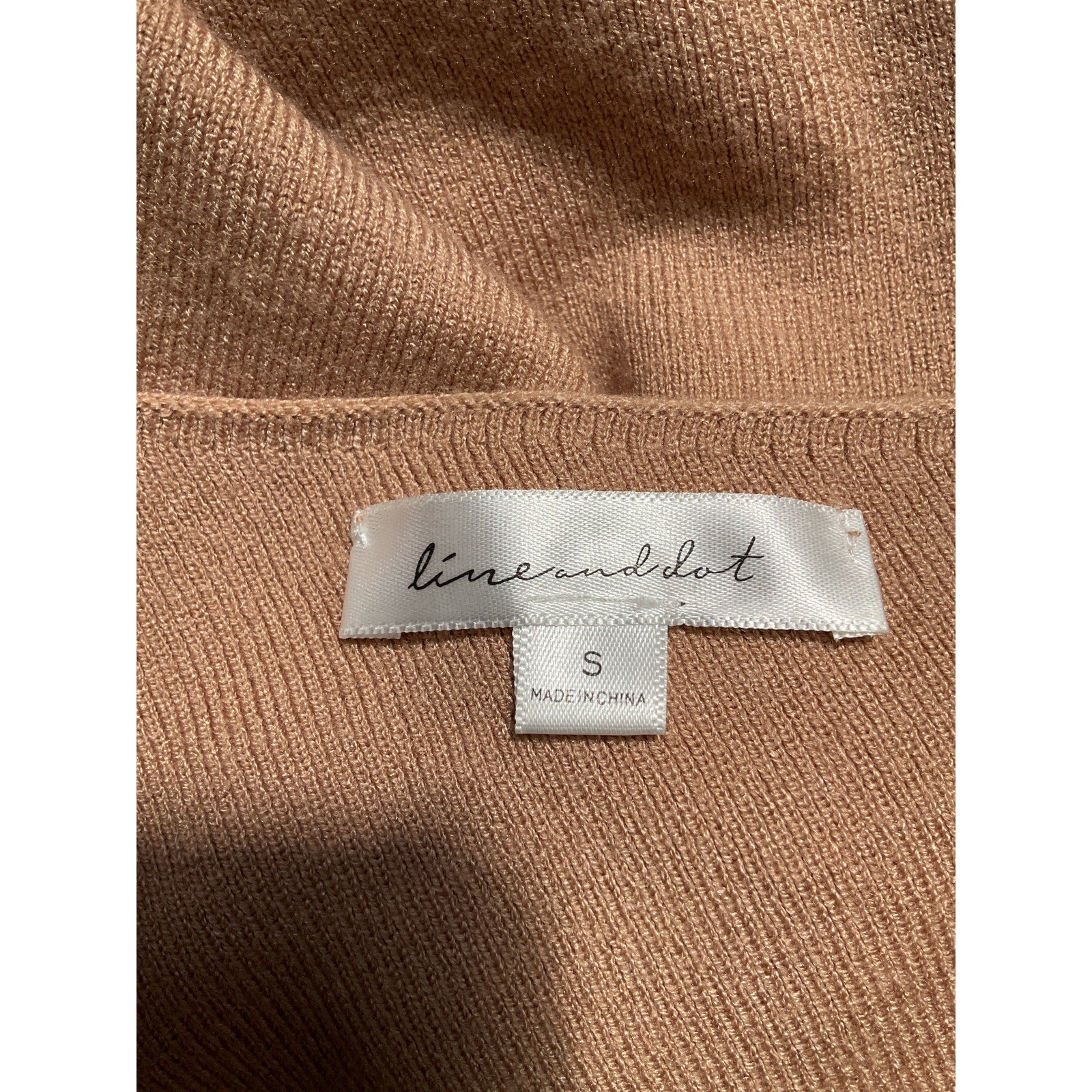 Line & Dot 'Favorite' Tan Off Shoulder Sweater Size S