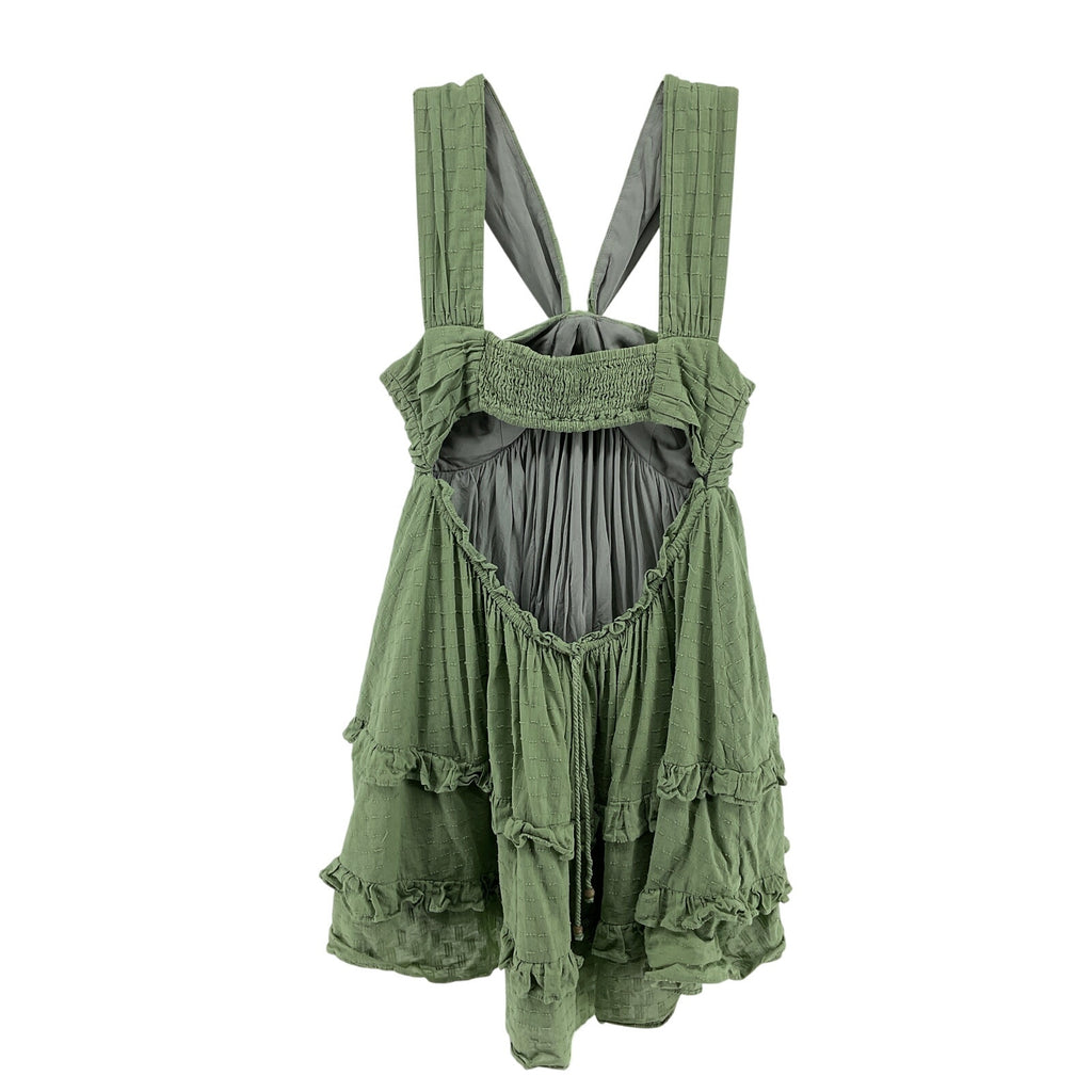 Tularosa 'Johanna' Green Cotton Mini Dress Size S