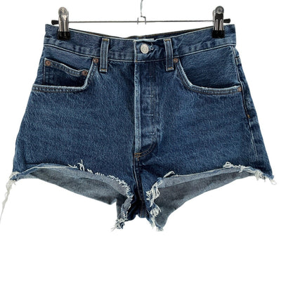 Agolde Distressed Blue Mila Denim Shorts Size 26