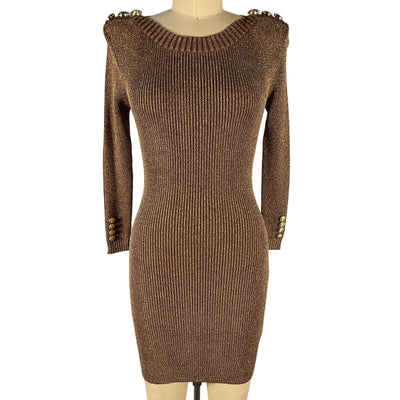 Retrofête Metallic Brown Avenue Mini Dress Size XS