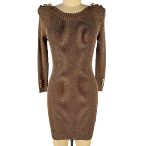 Retrofête Metallic Brown Avenue Mini Dress Size XS