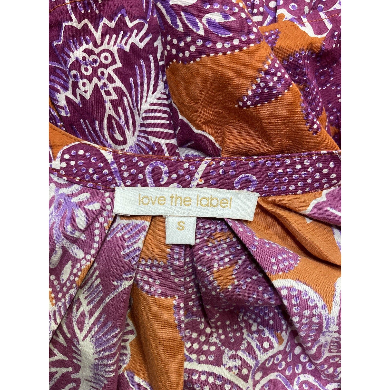 Love The Label 'Kiki' Orange Cotton Mini Dress Size S