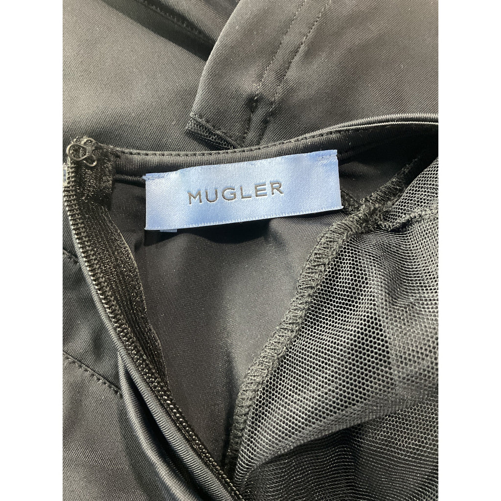Mugler Black Polyamide Body Shaping Mini Dress Size 34