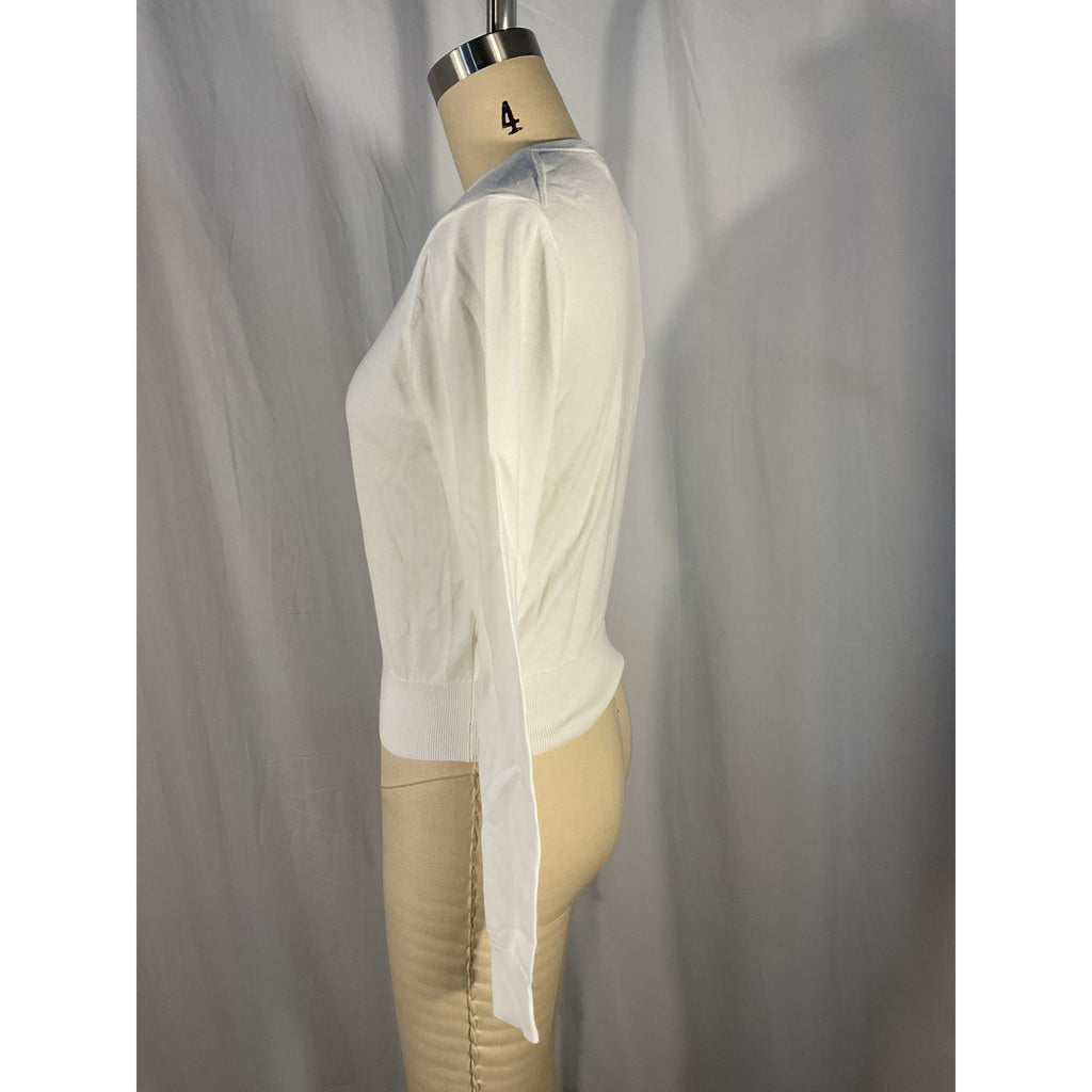 White + Warren White Crewneck Button Cardigan Size XS - NWT