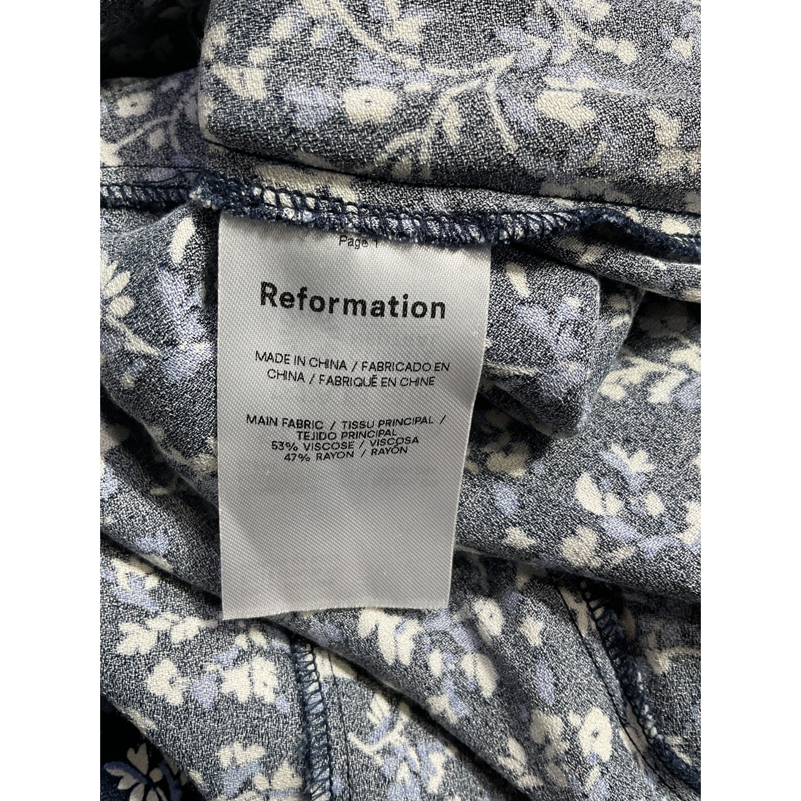 Reformation 'Mochi' Blue Dress Size 8