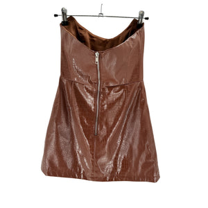 Nookie Croc Embossed Faux Leather Strapless Dress Size S