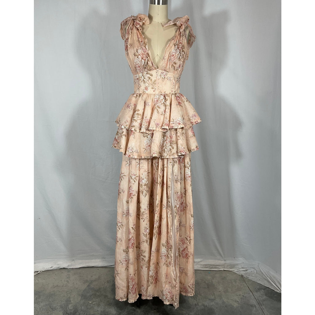 V. Chapman 'Maile' Tan Cotton Gown Size 2 - NWT