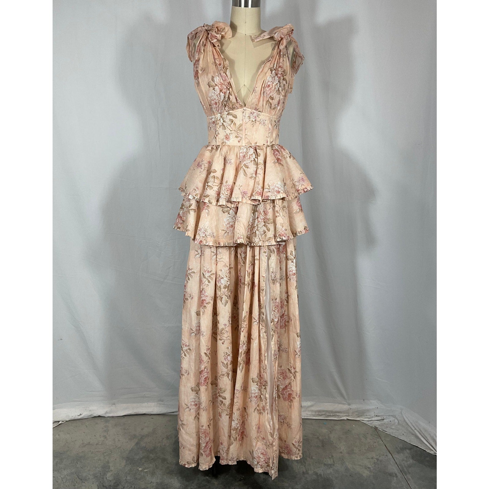 V. Chapman 'Maile' Tan Cotton Gown Size 2 - NWT