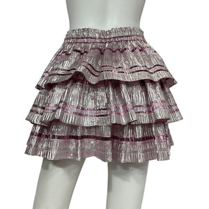 Loveshackfancy Metallic Caribbean Pink Brynlee Skirt Size XS