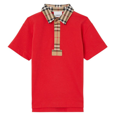 Kids Burberry Red Polo Shirt Size 12M