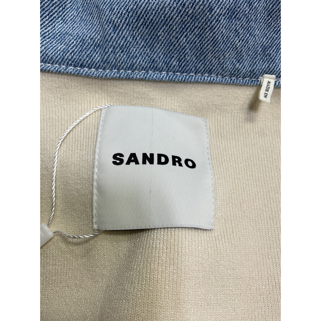 Sandro Oversized Cream Viscose Dual-Material Coatigan Size 0 - NWT