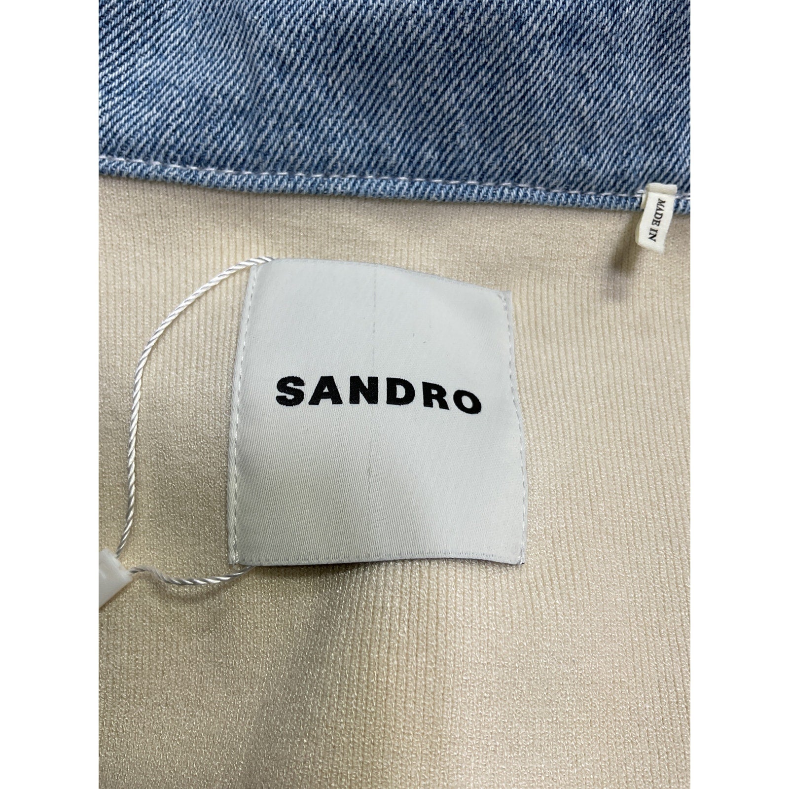 Sandro Oversized Cream Viscose Dual-Material Coatigan Size 0 - NWT