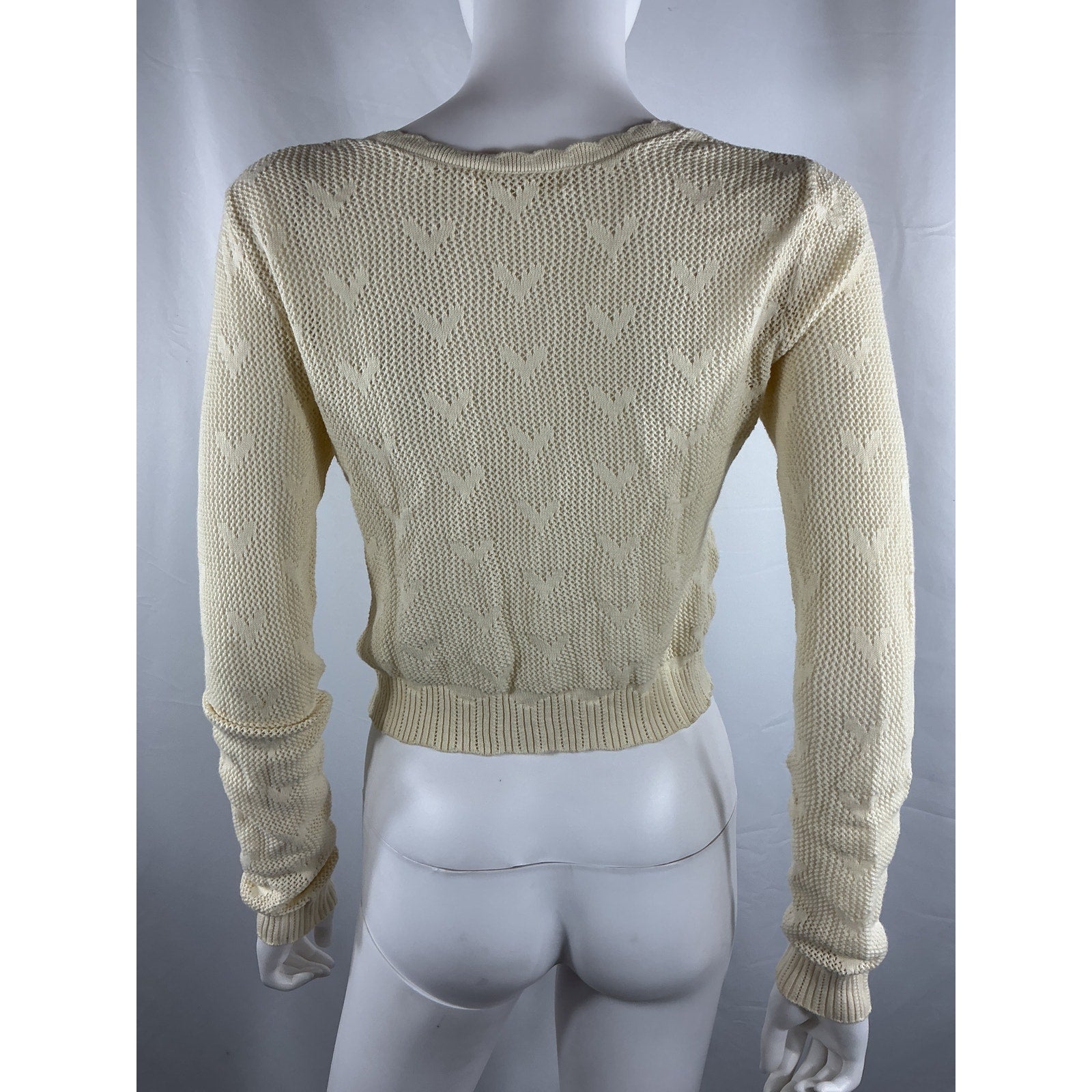 Loveshackfancy 'Venice' White Cotton Cardigan Sweater Size XS