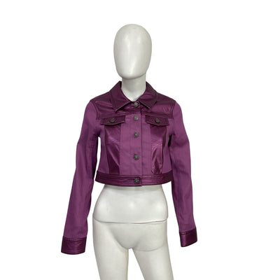 Cinq à Sept Metallic Purple Regina Size XS Jacket
