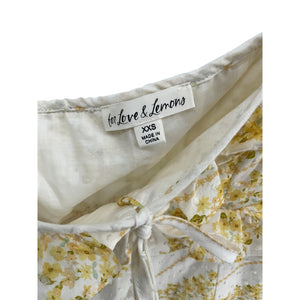 For Love And Lemons Ruffled Yellow Lucie Swing Mini Dress Size XXS