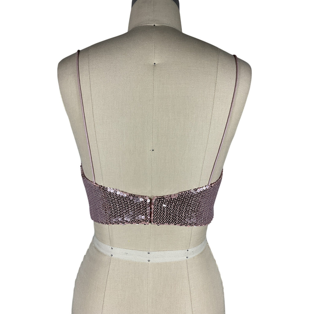 Alex Perry Bikini Pink Viscose Cowl Sequin Drape Top Size 4