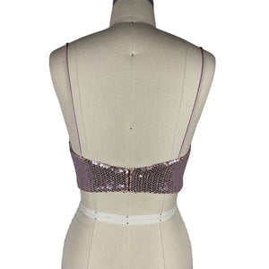 Alex Perry Bikini Pink Viscose Cowl Sequin Drape Top Size 4