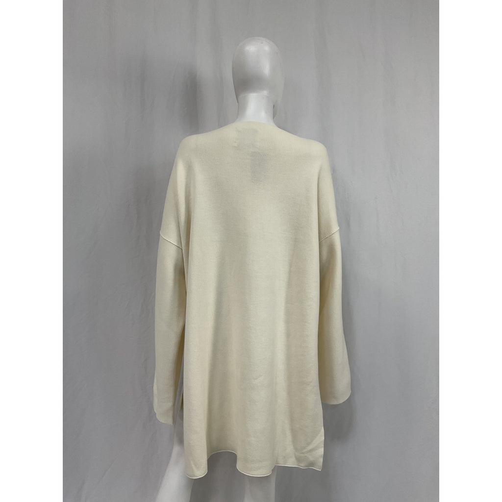 Lauren Manoogian White Cotton Oversized Pima Cotton Sweater Size 1 - NWT