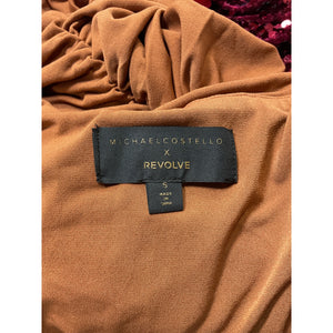 Michael Costello x Revolve 'Ana' Brown Off Shoulder Mini Dress Size S